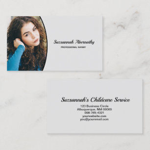 Carte De Visite Nounou Ovale personnalisé Photographie professionn