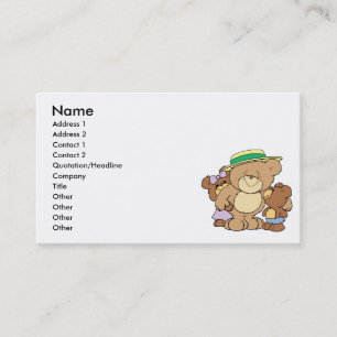 Carte De Visite nounours de fêtes des pères heureux