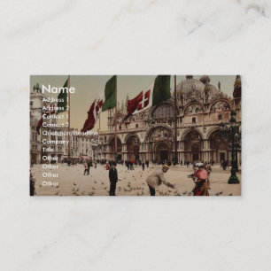Carte De Visite Nourrir des pigeons sur la place Saint-Marc, Venis
