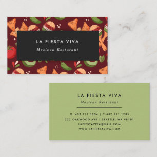 Carte De Visite Nourriture Mexicaine Rouge Et Verte