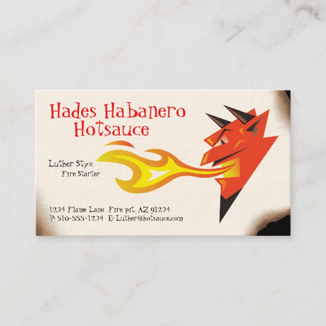 Carte De Visite Nourritures de Head_Hot Sauce_Spicy du diable (Devant)