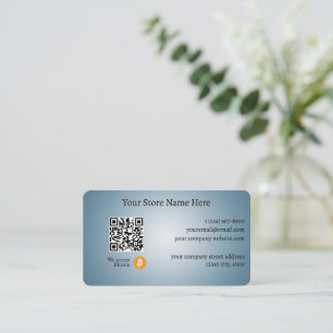Carte De Visite Nous acceptons Bitcoin QR Code Gradient Bleu