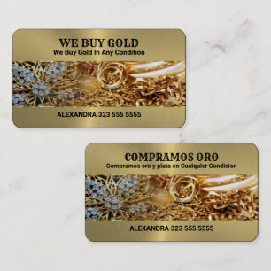 Carte De Visite Nous achetons Gold Pile of Gold Jewelry Arrière -
