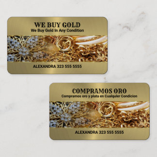 Carte De Visite Nous achetons Gold Pile of Gold Jewelry Arrière -