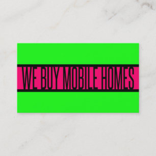 Carte De Visite NOUS ACHETONS MOBILE MAISONS Neon Green Hot Pink