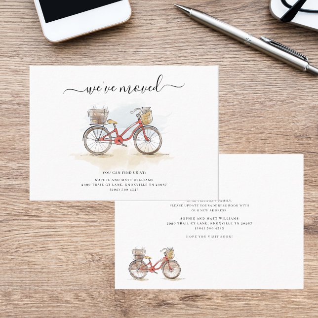 Carte De Visite Nous avons déménagé Annonce de déménagement élégan (We've Moved Boho Chic Elegant Moving Announcement)