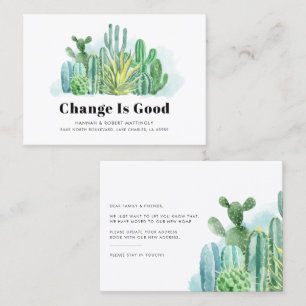 Carte De Visite Nous avons déplacé Cactus Succulents Moving Faire-