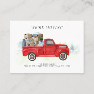 Carte De Visite Nous déménageons Camion rouge Changement d'adresse