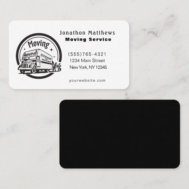 Carte De Visite Nous Déplaçons Le Service Entreprise (Devant / Derrière)