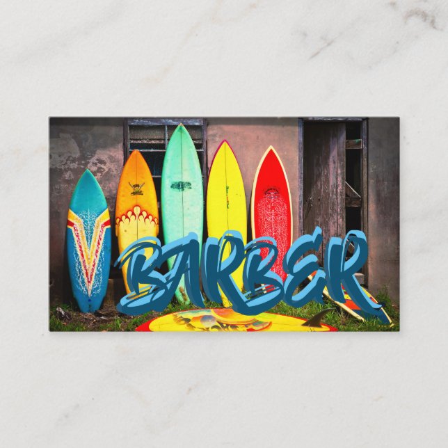 Carte De Visite Nous surfons sur des bleus d'océan de dimanche et (Devant)