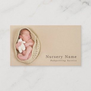 Carte De Visite Nouveau-né bébé & Teddy, baby-sitter, garderie, cr
