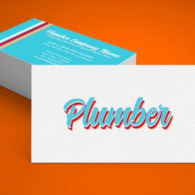 Carte De Visite NOUVEAU plombier rétro (retro plumber business card)