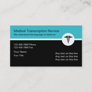 Carte De Visite Nouveaux services de transcription Médicale