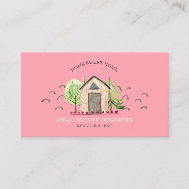 Carte De Visite Nouvelle adresse de tonte de l'agent immobilier ré (Devant)