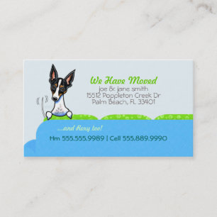 Carte De Visite Nouvelle adresse résidentielle Happy Dog Blue
