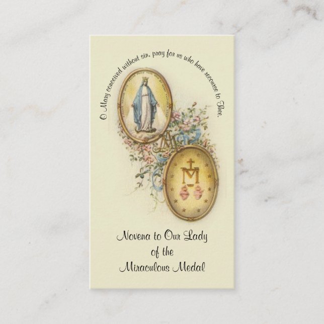 Carte De Visite Novena religieuse catholique à la bienheureuse Vie (Devant)