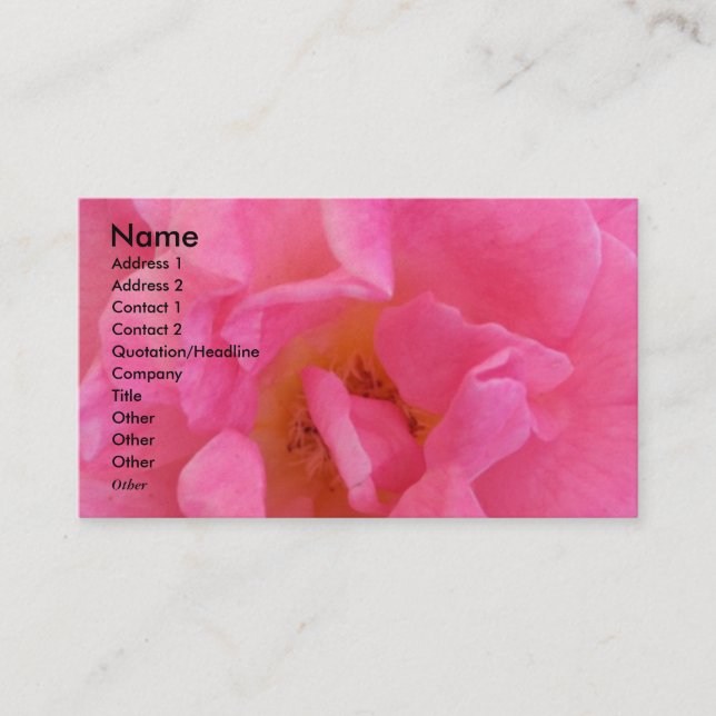 Carte De Visite NOVINO - Pétale rose sensuel 3 (Devant)