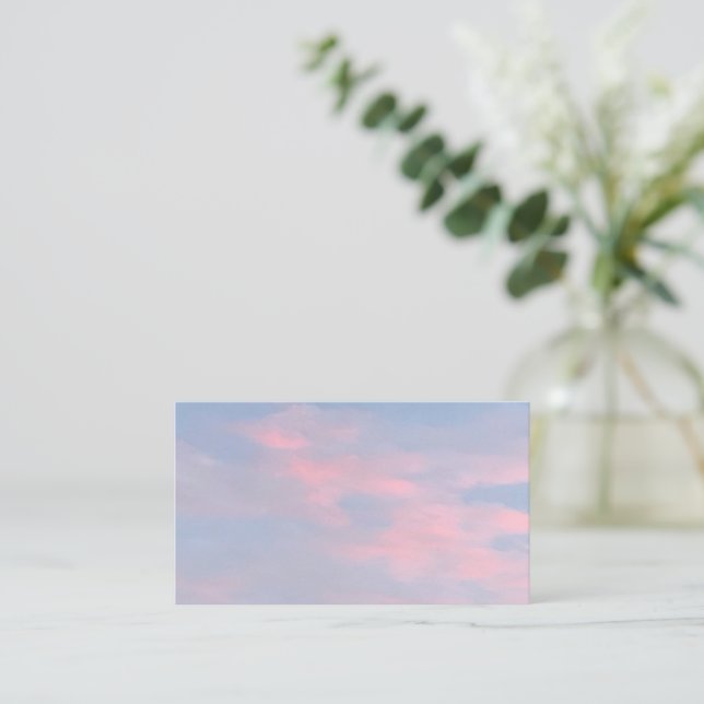 Carte De Visite Nuages roses personnalisables (Debout devant)