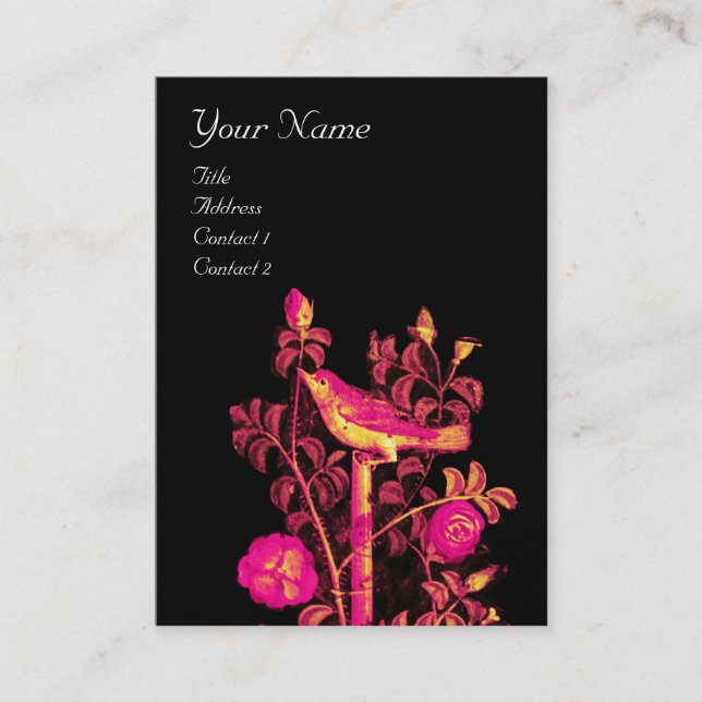 Carte De Visite NUIT AVEC MONOGRAM ROSE, Noir d'or rose (Devant)