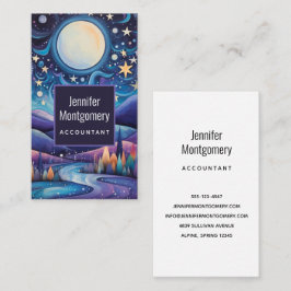 Carte De Visite Nuit lunaire Big Moon Paysage