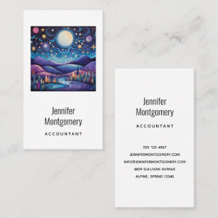 Carte De Visite Nuit lunaire Big Moon Paysage