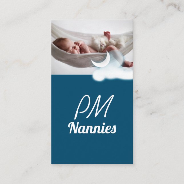 Carte De Visite Nuit PM Nanny Garde d'enfants Babysitter (Devant)