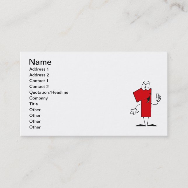 Carte De Visite Numéro 1er Anniversaire T-shirts et cadeaux (Devant)