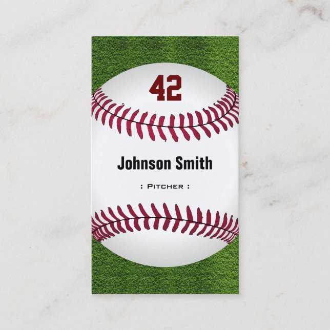 Carte De Visite Numéro de baseball cool - Entraîneur Joueur Person (Devant)
