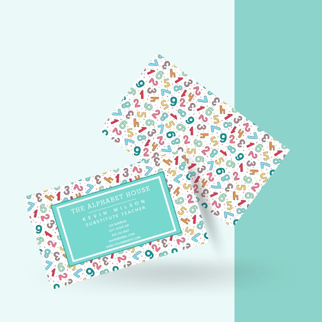 Carte De Visite Numéro de menu Motif - Enseignant substitut / Tute (Créateur téléchargé)