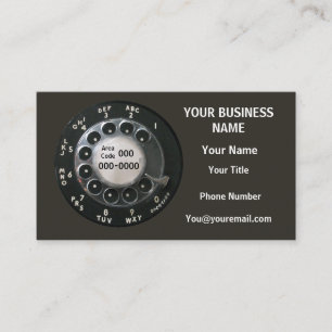Carte De Visite Numéro de téléphone Rotary noir