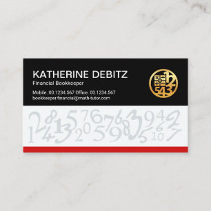 Carte De Visite Numéros de comptabilité financière créative