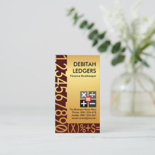 Carte De Visite Numéros d'or étonnants tenue de livres