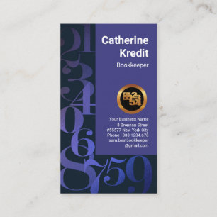 Carte De Visite Numéros financiers chatoyants tenue de livres