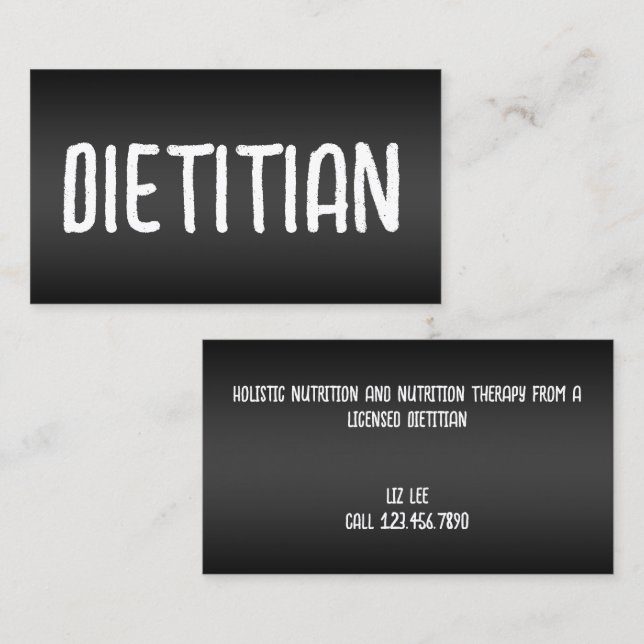 Carte De Visite Nutrition Diététiste Foodie (Devant / Derrière)