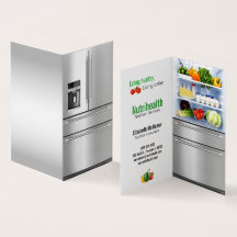 carte de visite nutritionniste au réfrigérateur pl
