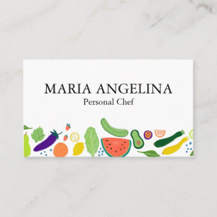 Carte De Visite Nutritionniste Chef personnel Légumes Cool moderne