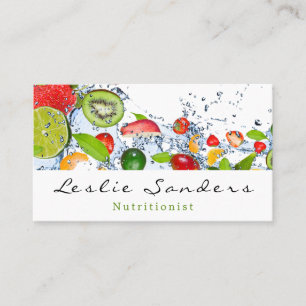 Carte De Visite Nutritionniste de l'eau et des fruits