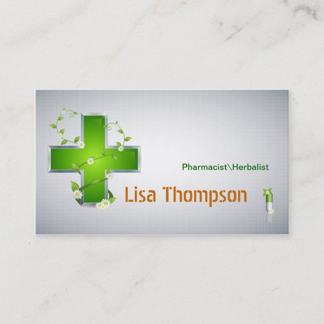 Carte De Visite Nutritionniste de pharmacie de herboriste de (Devant)