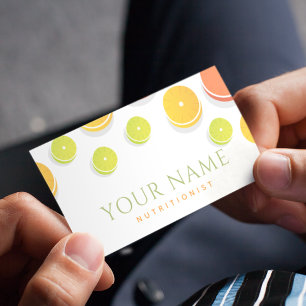 Carte De Visite Nutritionniste diététiste Citrus coloré Alimentati