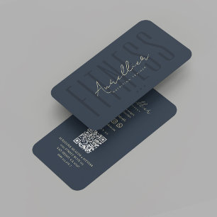 Carte De Visite Nutritionniste diététiste moderne Fitness Bleu fon