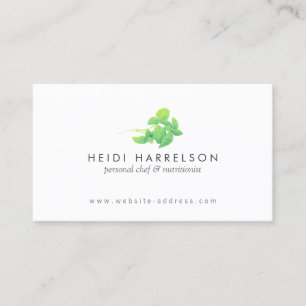 Carte De Visite Nutritionniste Feuille vert, Holistique, Naturopat