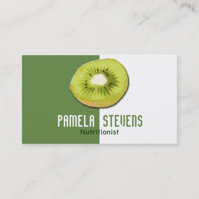 Carte De Visite Nutritionniste Kiwi Vert (Devant)