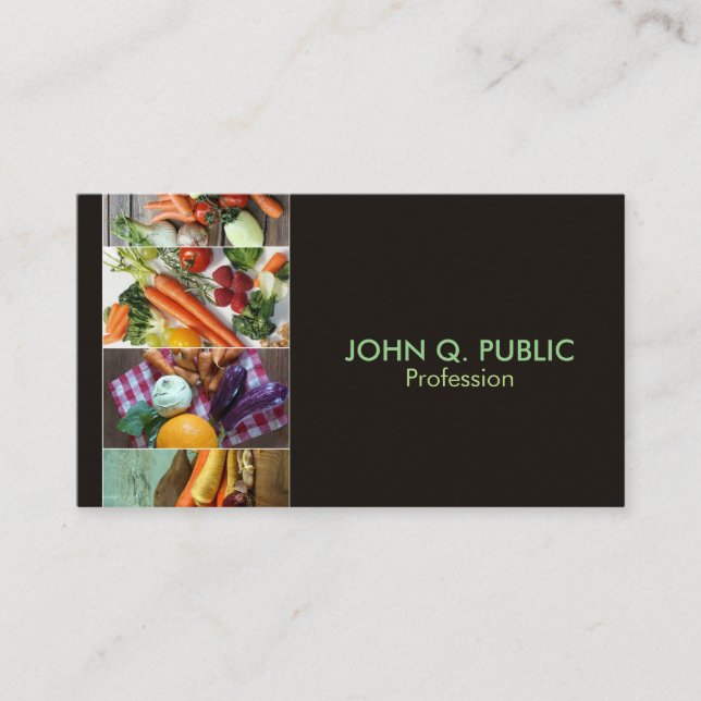 Carte De Visite Nutritionniste moderne Vie saine Légumes (Devant)