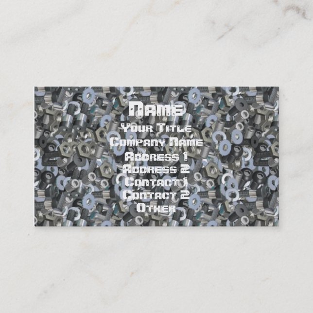 Carte De Visite Nuts & boulons & vissés (Devant)