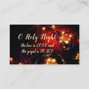 Carte De Visite Ô nuit sainte, sa loi est AMOUR, Noël Carol