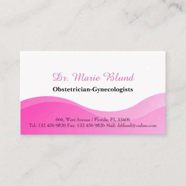 Carte De Visite OBGYN Obstétricien Gynécologues Médecin (Devant)