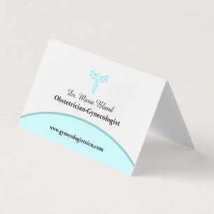 Carte De Visite OBGYN Turquoise moderne élégant avec code QR