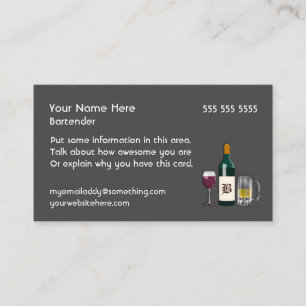 Carte De Visite Obscurité de barman