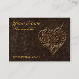 Carte De Visite Obscurité simili cuir de coeur