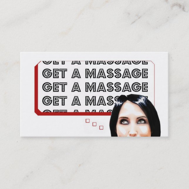 Carte De Visite Obtenez un massage (Devant)